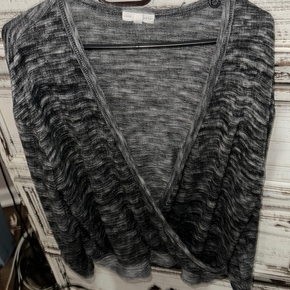 Coco + jaimeson Heatherd gray long sleeve wrap around lightweight sweater XL - Picture 1 of 5